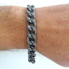 Bracciale uomo argento catena con viti