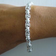 Bracciale artigianale in argento 925 MASSICCIO. Larghezza 7mm.