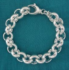 Bracciale in argento 925 massiccio rolo' tondo 14mm 