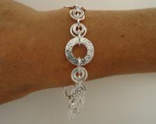 Sterling silver Greek key link bracelet 