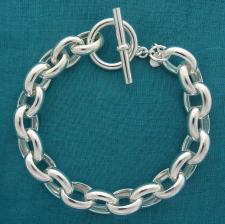 Chiusura a barretta bracciale in argento 925 rolo ovale 10mm