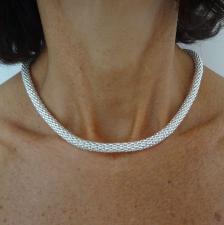 Collana maglia popcorn in argento 925