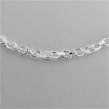 Sterling silver diamond cut anchor chain necklace 3mm