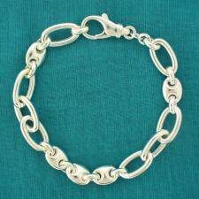 Women's maglia marina & oval link bracelet in sterling silver.