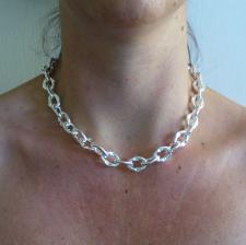 Oval links necklace in sterling silver