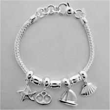 Sterling silver ocean life charm bracelet.