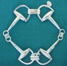 Solid silver horsebit bracelet