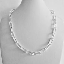 Sterling silver rectangular link necklace 7mm. Length 45 cm.