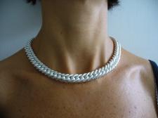 Double curb necklace in sterling silver