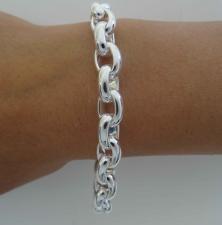 Bracciale catena a maglie ovali in argento