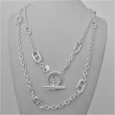 Sterling silver anchor chain toggle necklace 