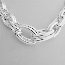925 silver oval link necklace made in Italy