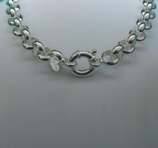 Sterling silver graduated belcher necklace