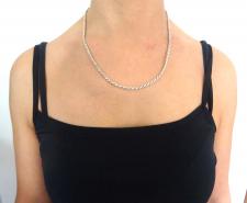 Solid 925 silver Rope chain necklace 3mm made in italy
