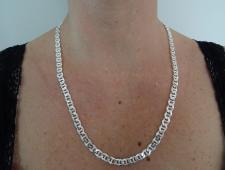 925 silver flat marina link chain necklace italy