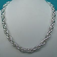 Silver double oval link naecklace