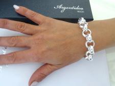 Bracciale in argento 925 massiccio rolo' tondo 14mm 