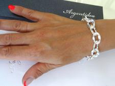 Solid 925 silver link bracelet made in italy