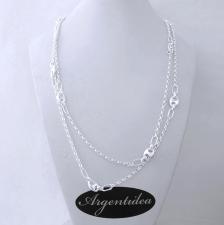 Collana in argento 925 solido lunghezza 135 cm