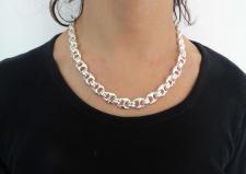 Solid and hollow silver chain made in italy