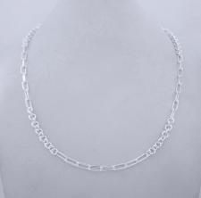 Sterling silver necklace 4mm. Paperclip link chain and round link chain. Length 45 cm.