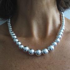 Sterling silver graduated bead necklace