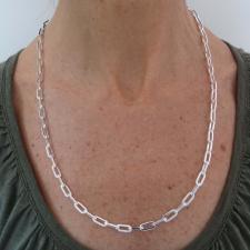 Paperclip link chain in 925 sterling silver