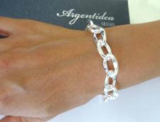 Solid 925 silver link bracelet made in italy