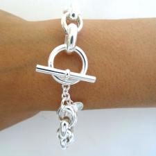 Chiusura a barretta bracciale in argento 925 rolo ovale 10mm