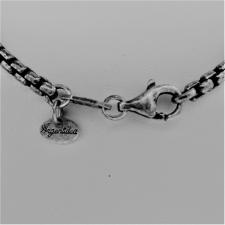 ARGENTO ANTICATO. Collana uomo maglia veneziana tonda, in argento massiccio. Larghezza 3,8mm. Lun...