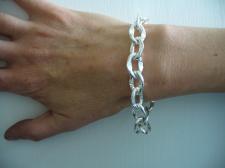 Women's sterling silver bracelet oval link 12mm