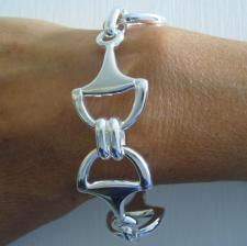 Silver bracelet with horsebit, made in Italy