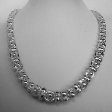 Solid 925 silver graduated necklace 12,6mm-7,3mm. Handmade solid chain 115 grams.