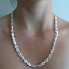 Sterling silver men's marina necklace