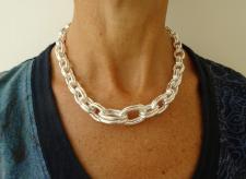 925 silver oval link necklace made in Italy