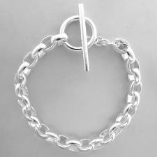 Bracciale in argento 925 massiccio a maglie ovali