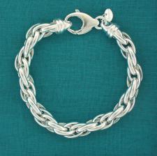 Silver bracelet 9mm double link