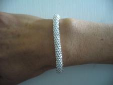 Bracciale argento maglia pop corn