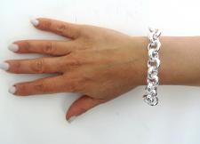 Bracciale in argento 925 massiccio rolo' tondo 14mm 
