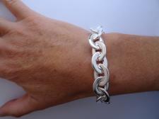 Silver oval flat links bracelet made in Italy