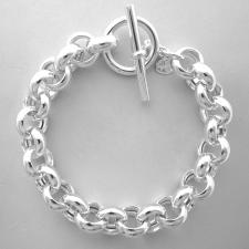 Chiusura a barretta bracciale in argento 925 rolo tondo diametro 12mm