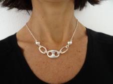 Collana in argento 925 centrale maglia marina - Collana donna in argento 925