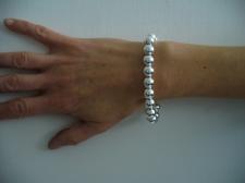 Sterling silver bead bracelet for woman - 10mm