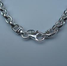 Silver oval rolo necklace