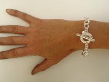 Sterling silver toggle bracelet 10mm