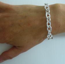 Sterling silver oval link bracelet 