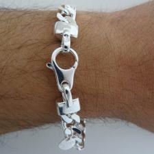 925 italy silver men's curb bracelet 8mm