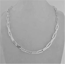 Sterling silver rectangular link necklace 5,2mm. Solid chain. Cm 45.