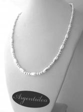 Collana sfere e ovali in argento 925