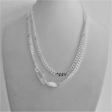 Sterling silver solid diamond cut curb necklace 4mm x 1,5mm. LENGTH 80 CM.